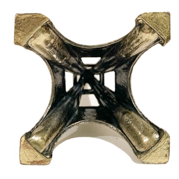 Brass Eiffel Tower Figurine Paris France Made in Italy Desk Decor Gold Tone Home - Picture 4 of 6